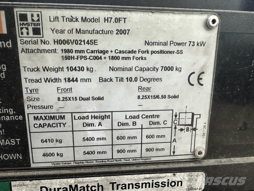 Hyster H7.0FT LPG vozíky