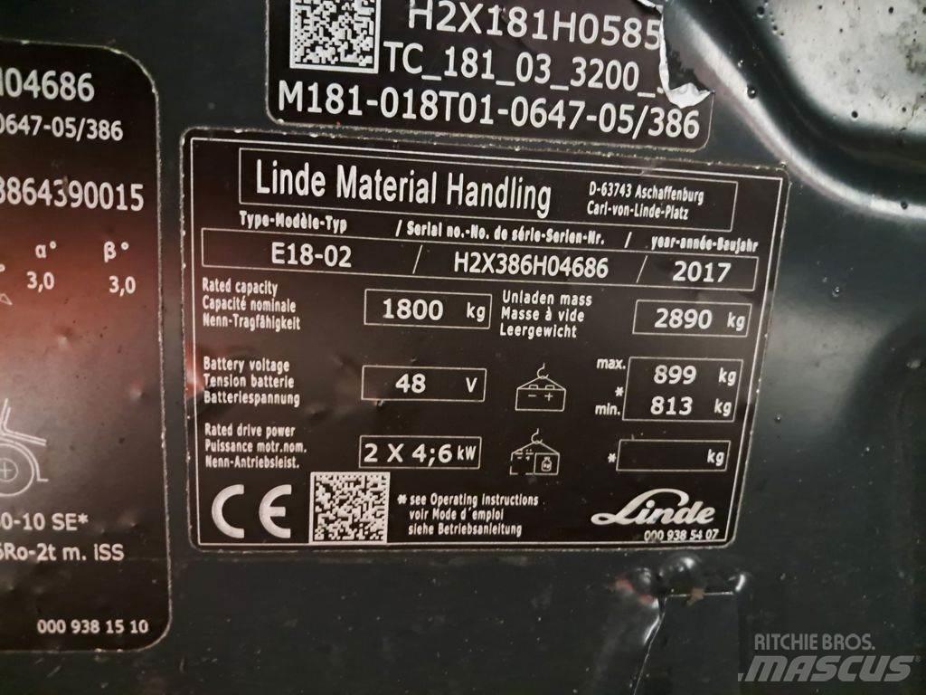 Linde E18-02 Akumulátorové vozíky
