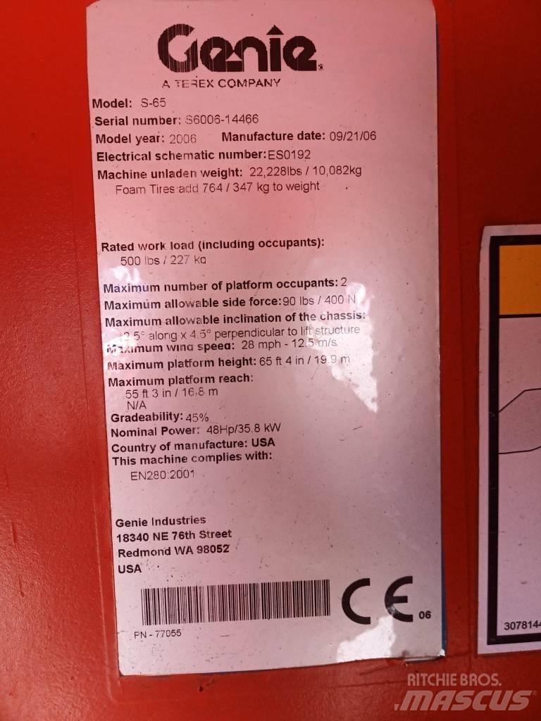 Genie S 65 Teleskopické plošiny