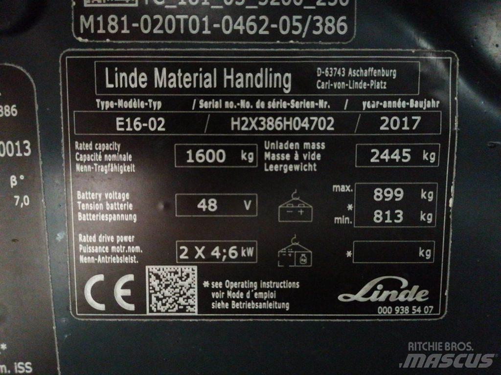 Linde E16-02 Akumulátorové vozíky