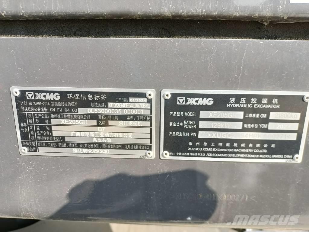 XCMG XE205GH Pásová rýpadla