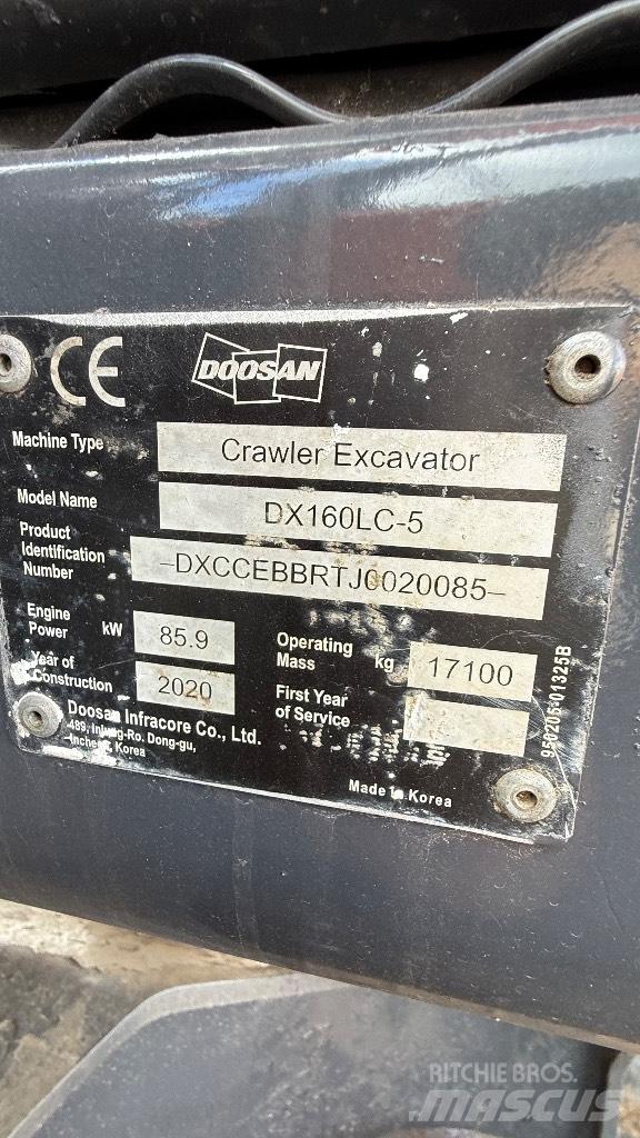 Doosan DX160LC-5 Pásová rýpadla