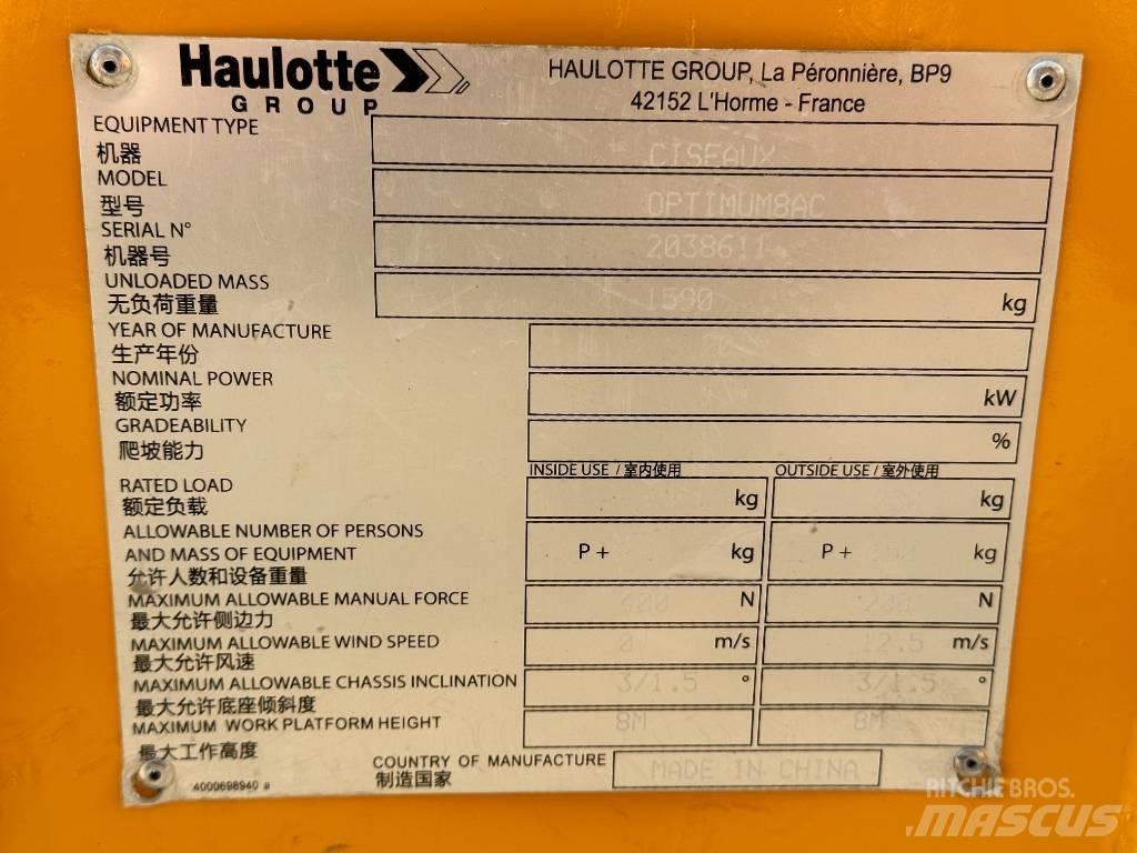Haulotte OPTIMUM 8 Nůžková zvedací plošina