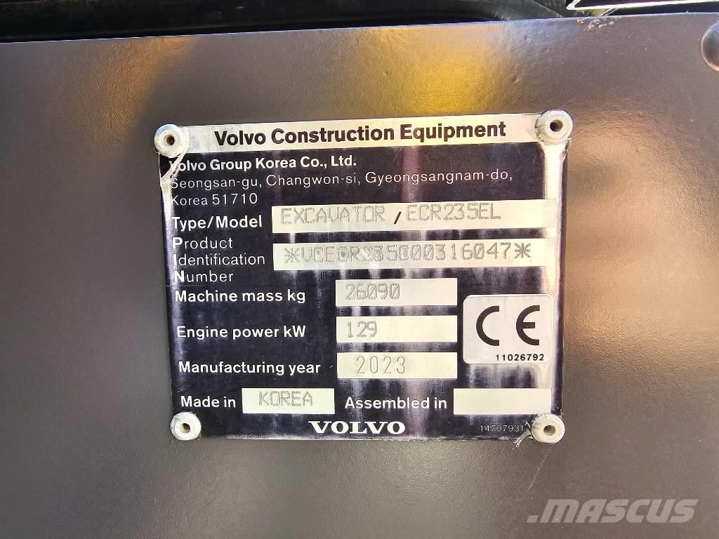 Volvo ECR235EL Pásová rýpadla