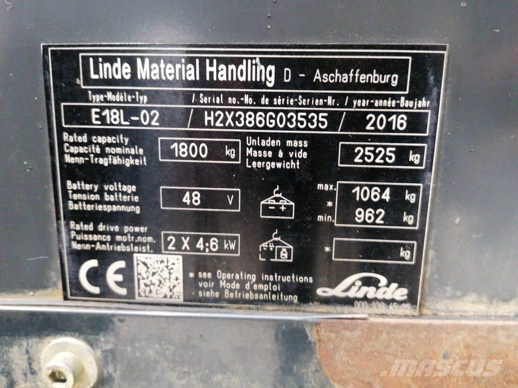 Linde E18L-02 Akumulátorové vozíky