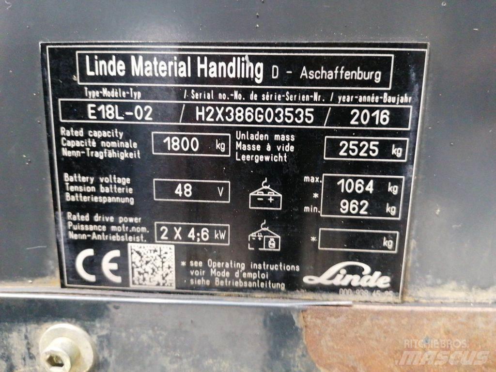 Linde E18L-02 Akumulátorové vozíky