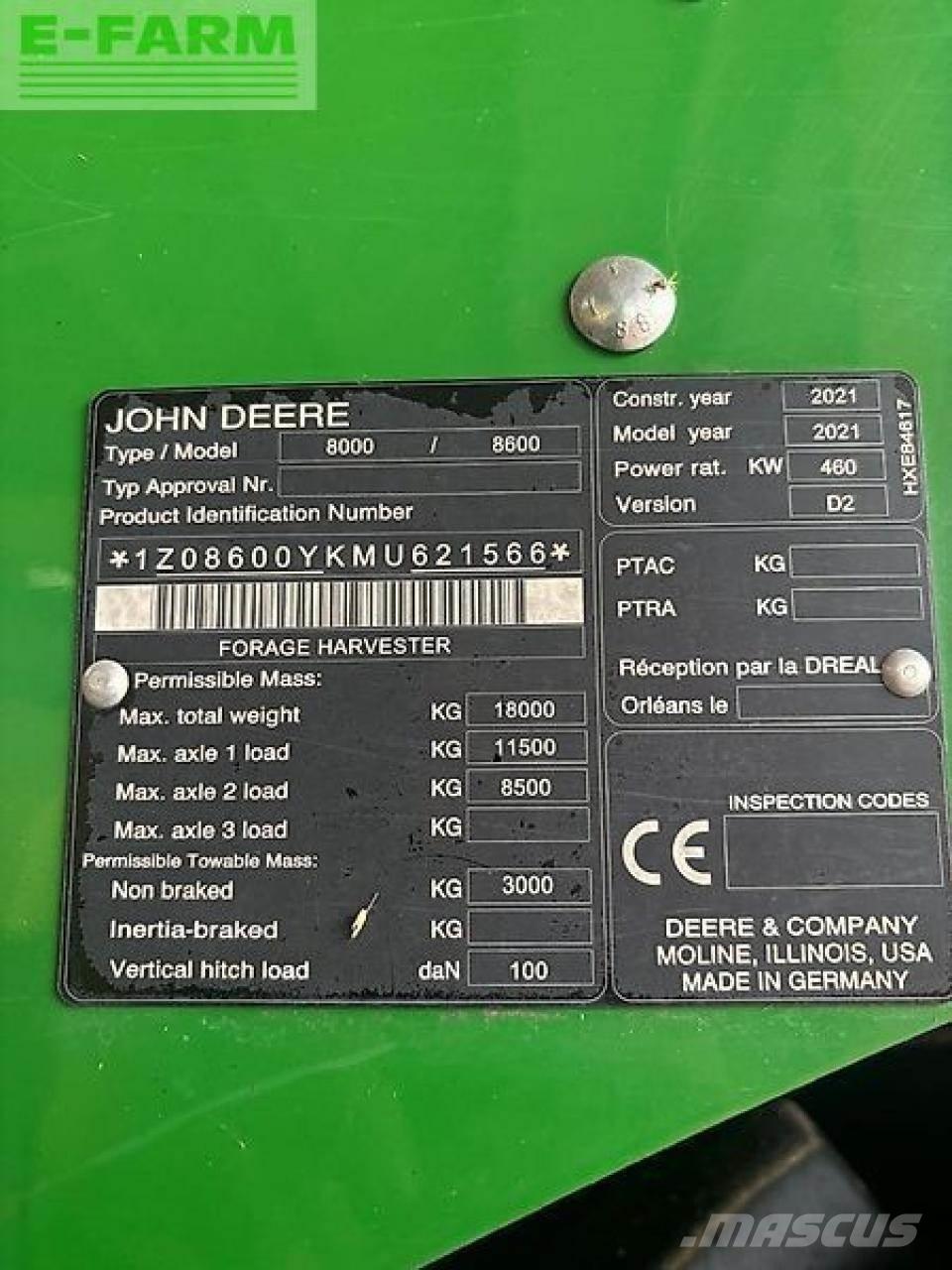 John Deere 8600 Samojízdné sekačky
