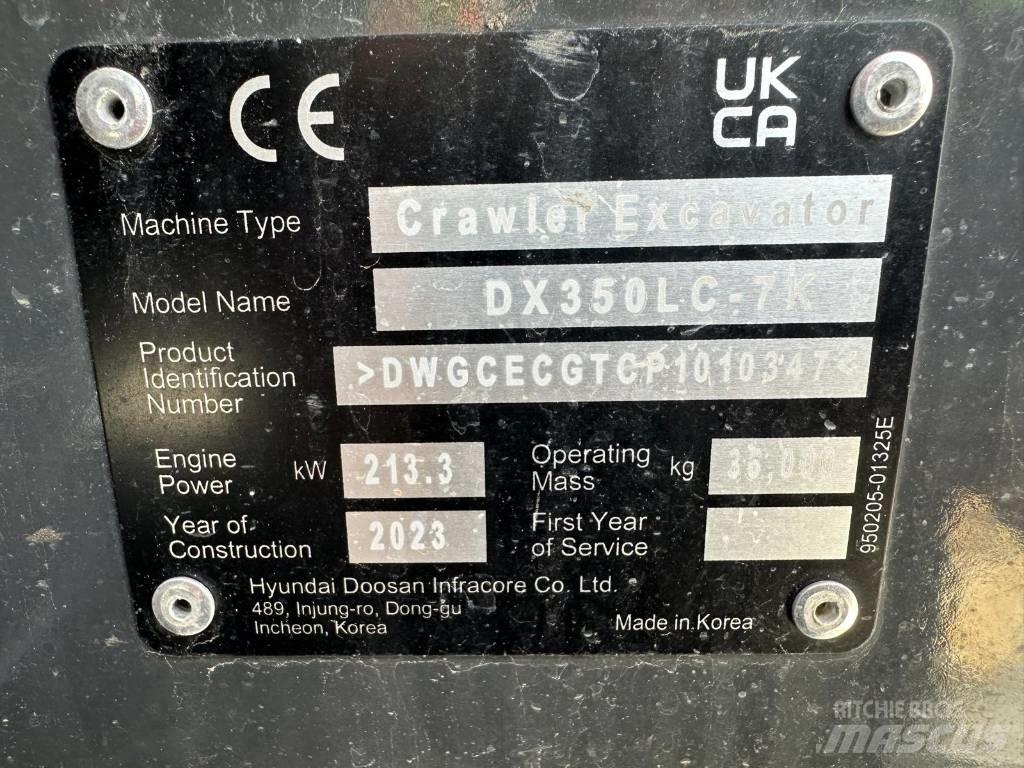Doosan DX 350 NLC-7 Pásová rýpadla