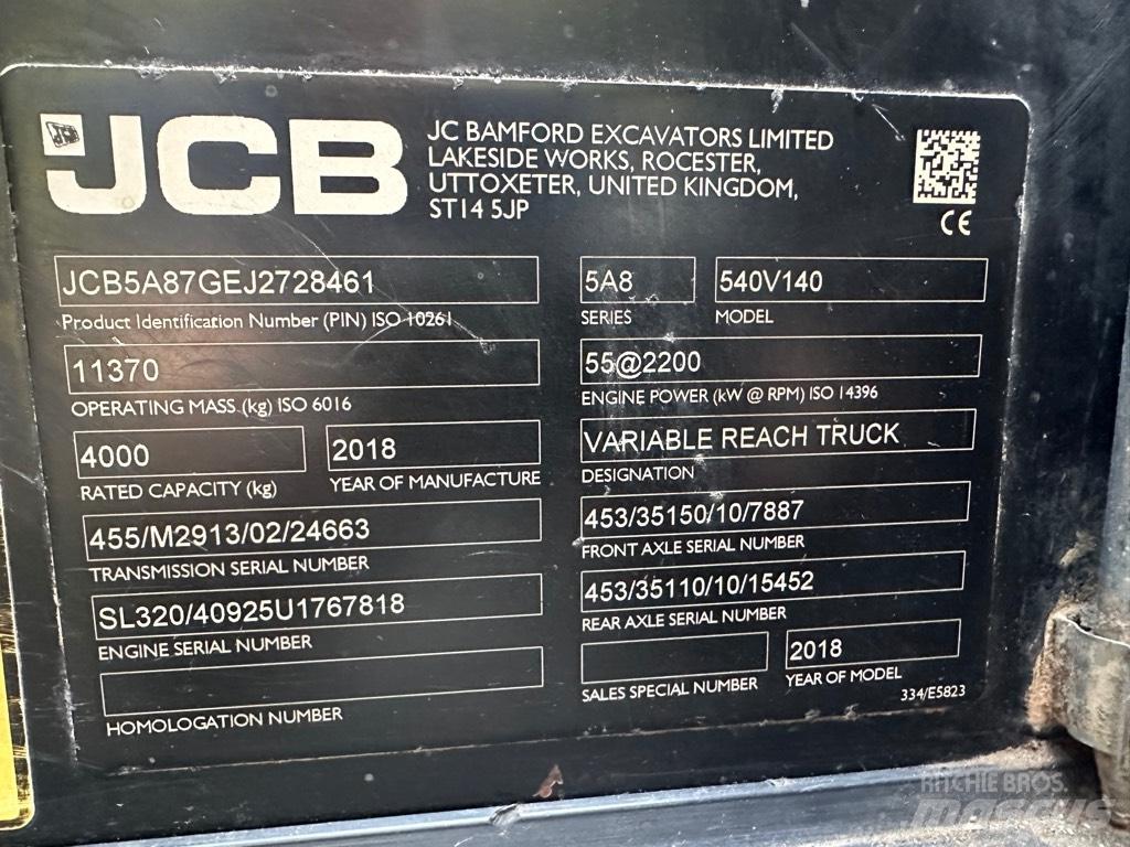 JCB 540-140 Teleskopické manipulátory