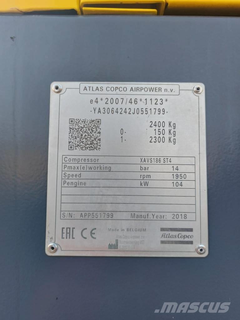 Atlas Copco XAVS186 Kompresory