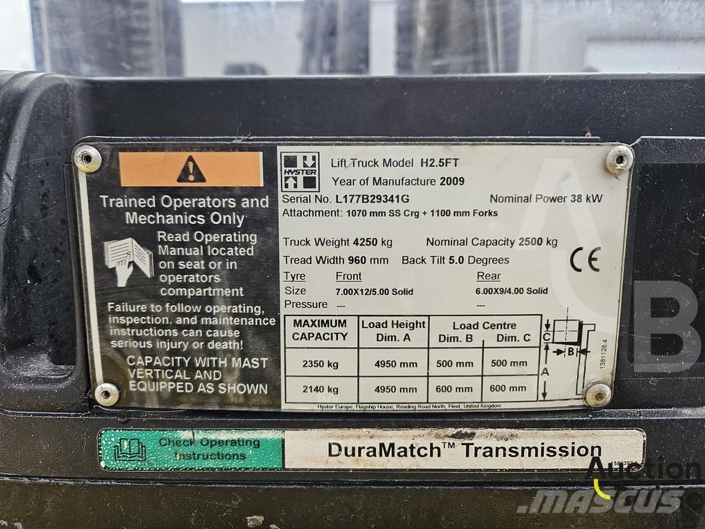 Hyster H2.5 FT LPG vozíky