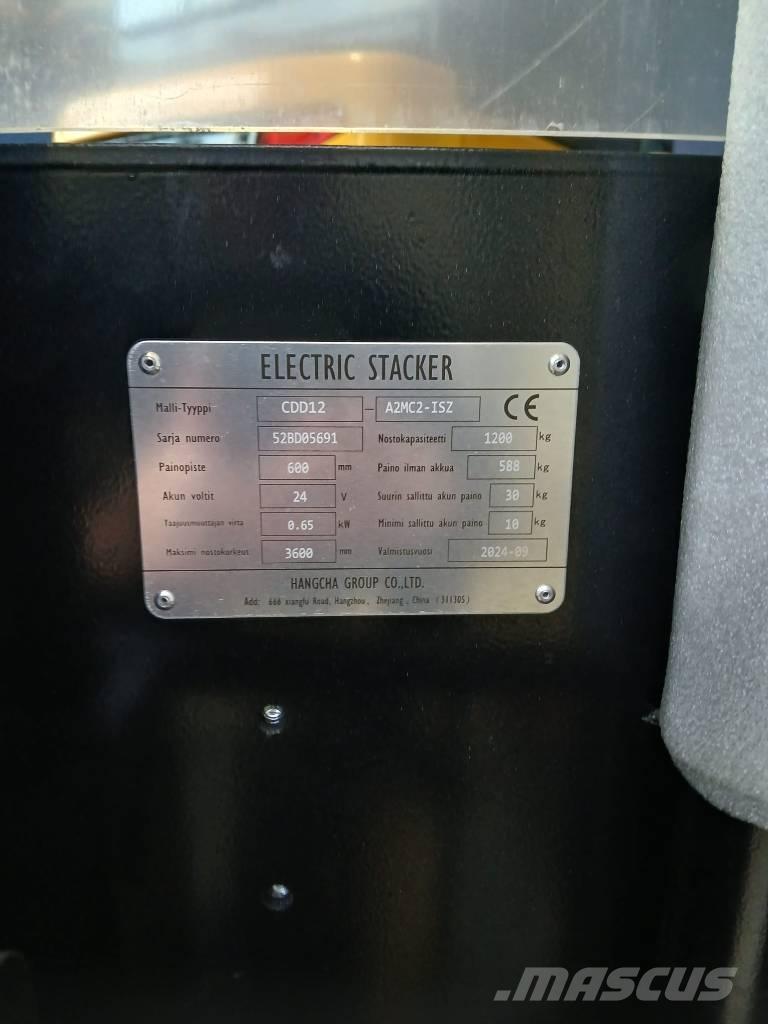 Hangcha CDD12 - LI-ION Ručně vedené vysokozdvižné vozíky