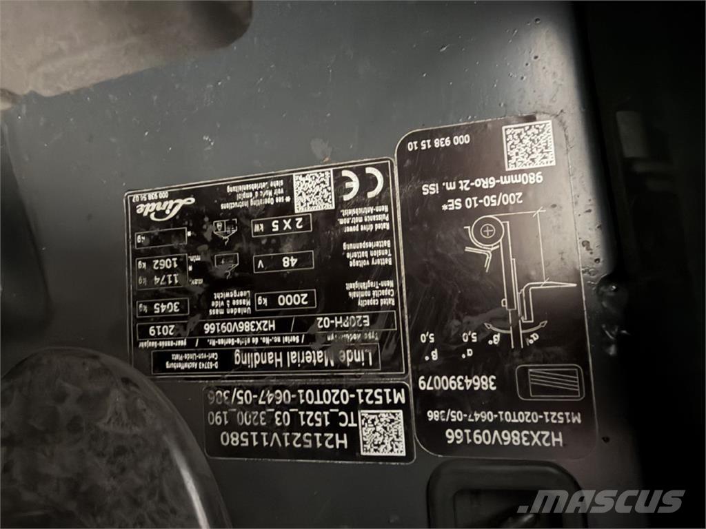 Linde E 20PH-02 Akumulátorové vozíky