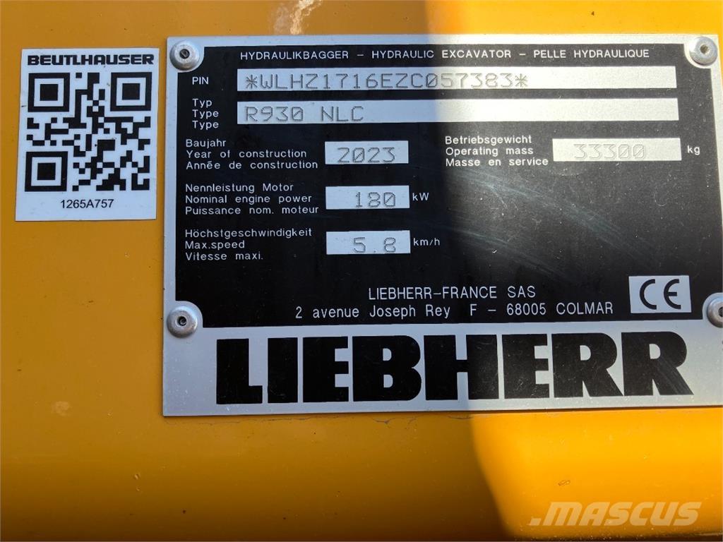 Liebherr R930 Pásová rýpadla