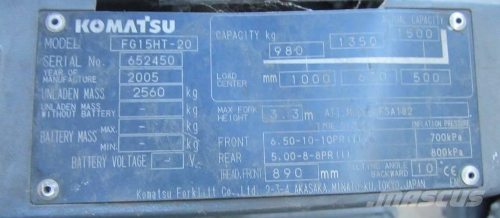 Komatsu FG 15 HT-20 LPG vozíky