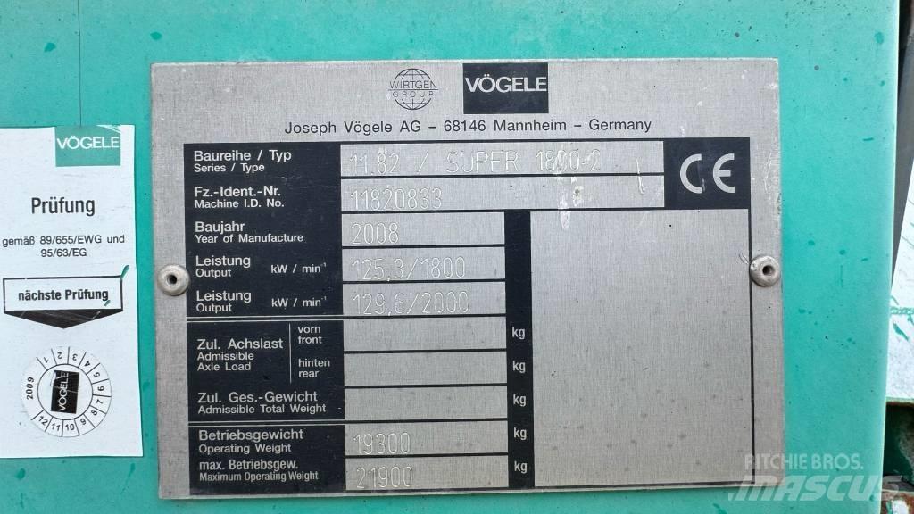 Vögele Super 1800-2 Finišery