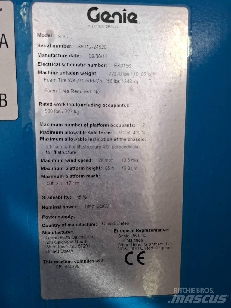 Genie S 65 Teleskopické plošiny