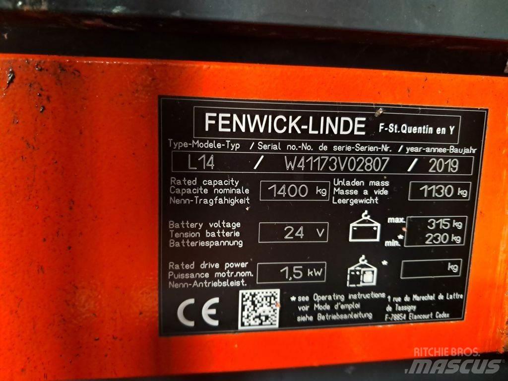 Linde L14 Ručně vedené vysokozdvižné vozíky