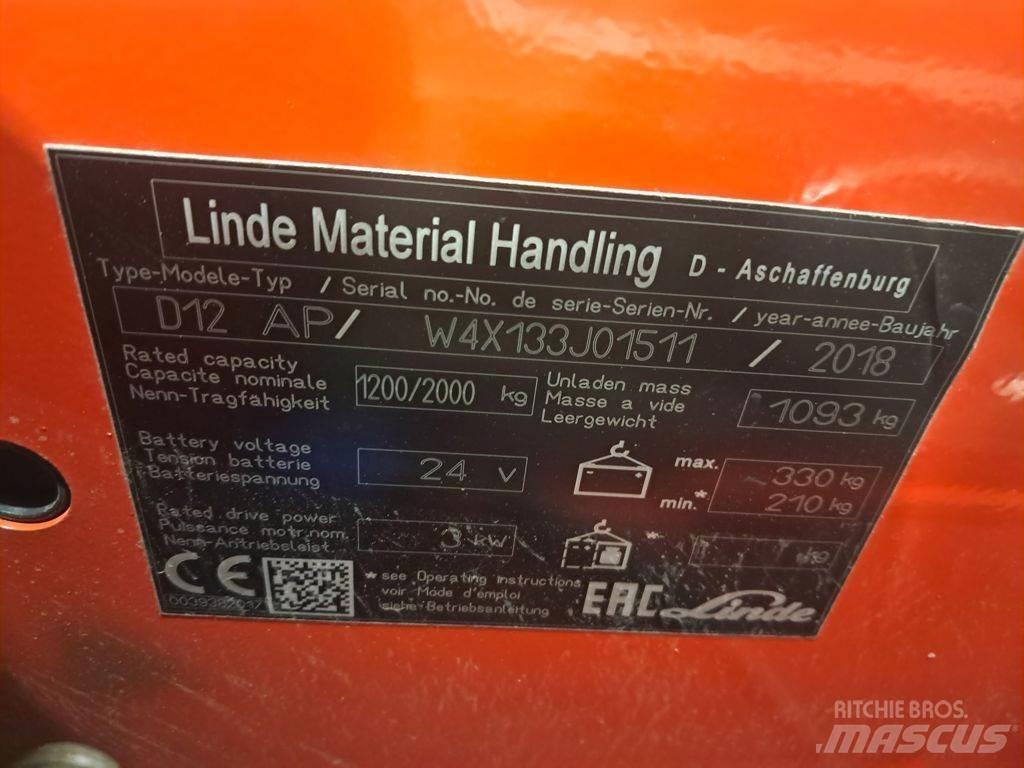 Linde D12 AP Ručně vedené vysokozdvižné vozíky