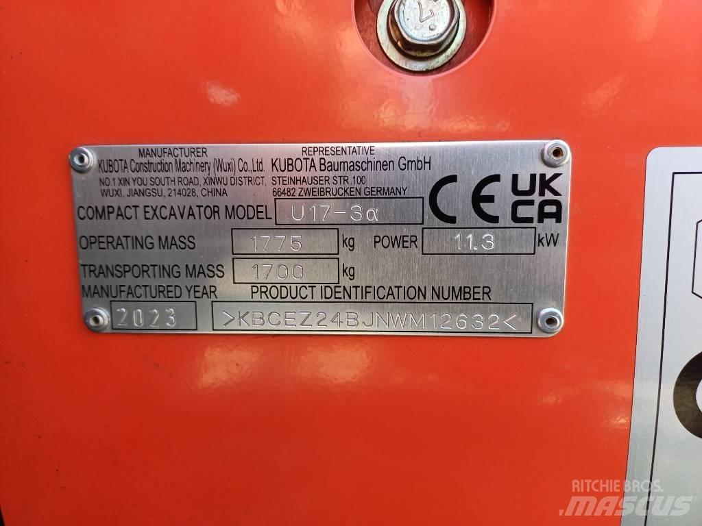 Kubota U 17-3 Mini rýpadla < 7t