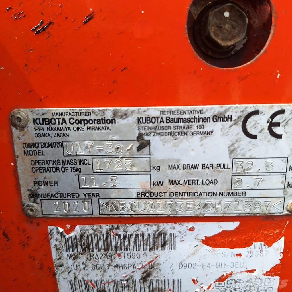 Kubota U 17-3 Mini rýpadla < 7t