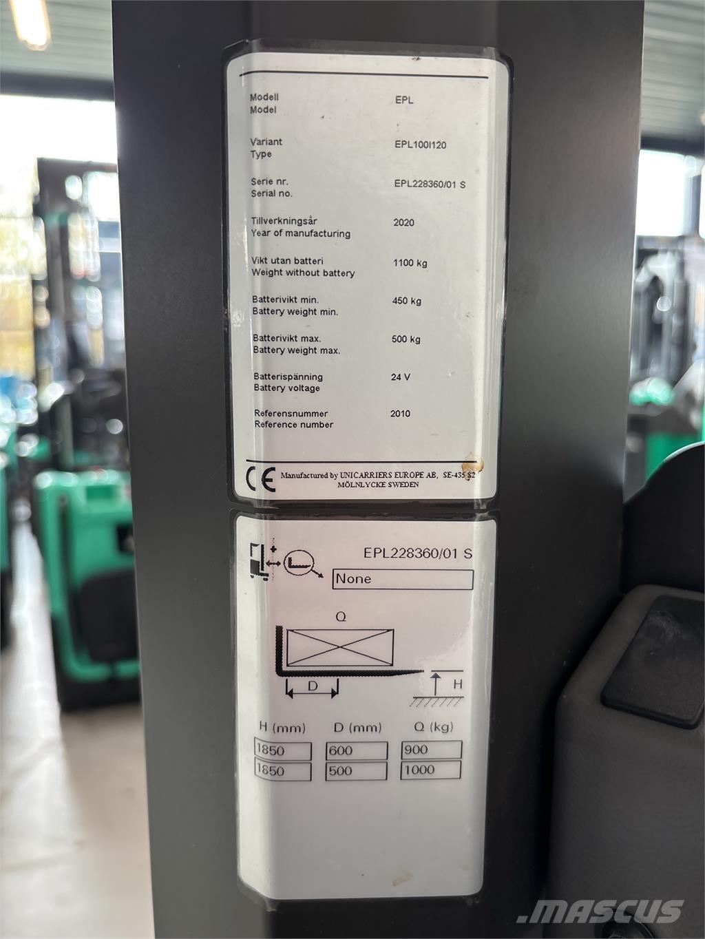 UniCarriers EPL100 Nízkozdvižné vozíky