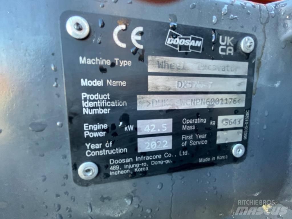 Doosan Dx57W-7 Kolová rýpadla