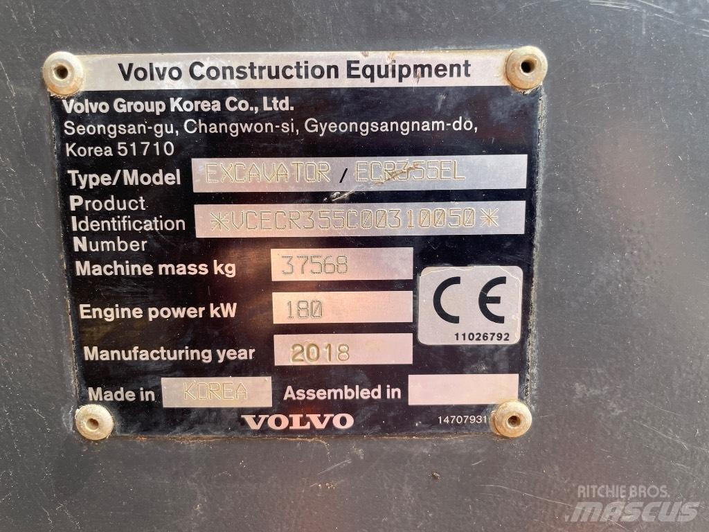 Volvo ECR 355 EL Pásová rýpadla