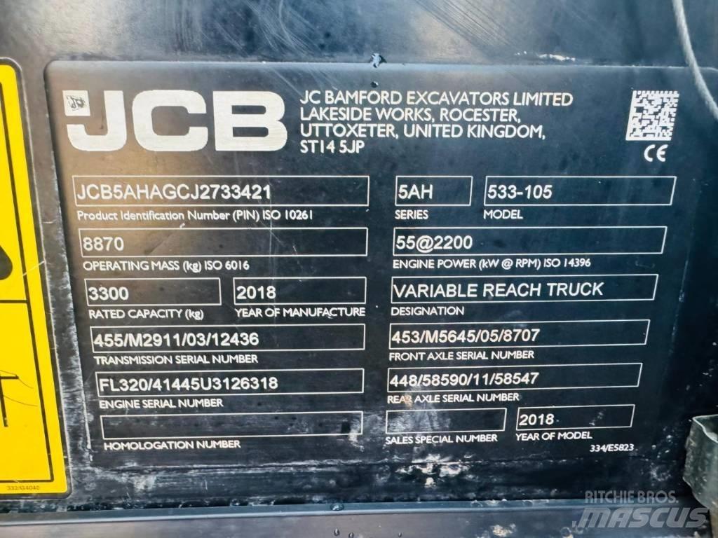 JCB 533-105 Teleskopické manipulátory