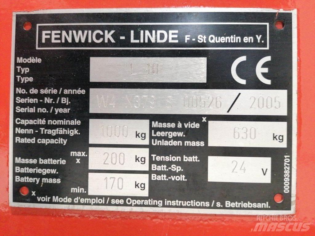 Linde L10 Ručně vedené vysokozdvižné vozíky