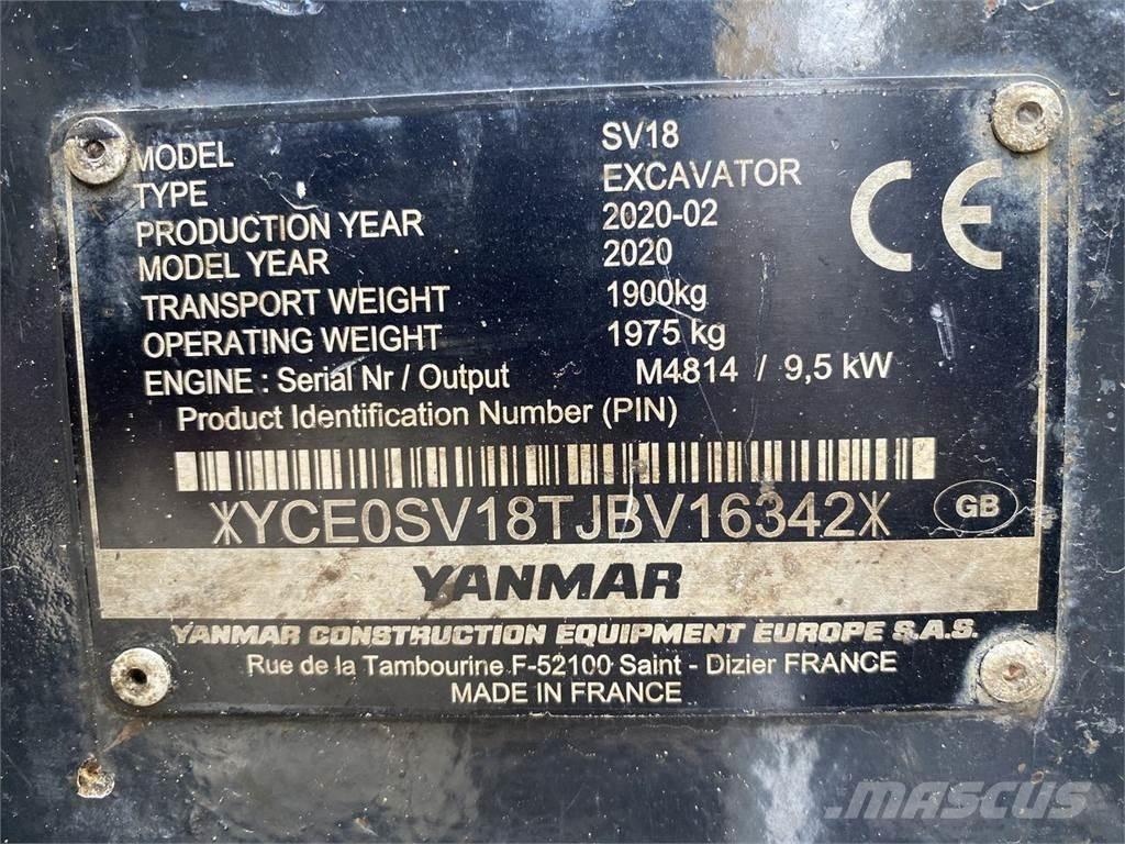 Yanmar SV18 Kolová rýpadla