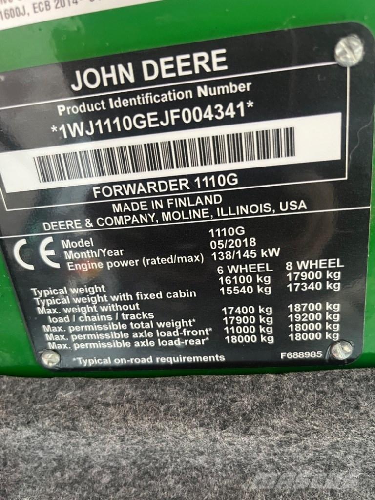 John Deere 1110G Vyvážecí traktory