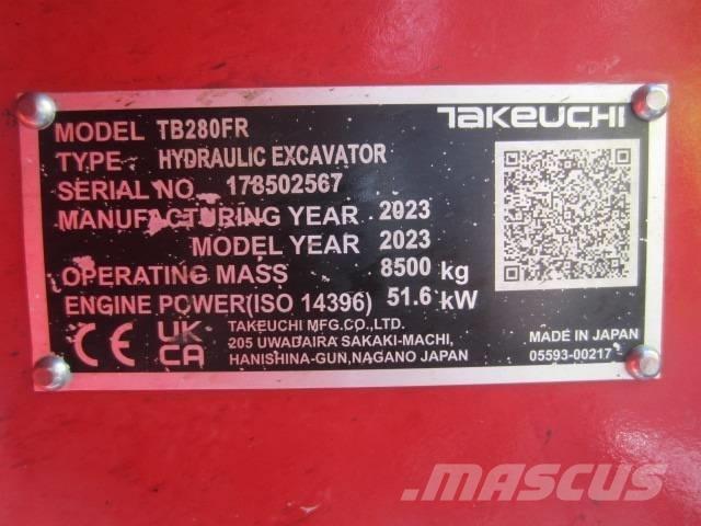 Takeuchi TB 280 FR Midi rýpadla 7t - 12t