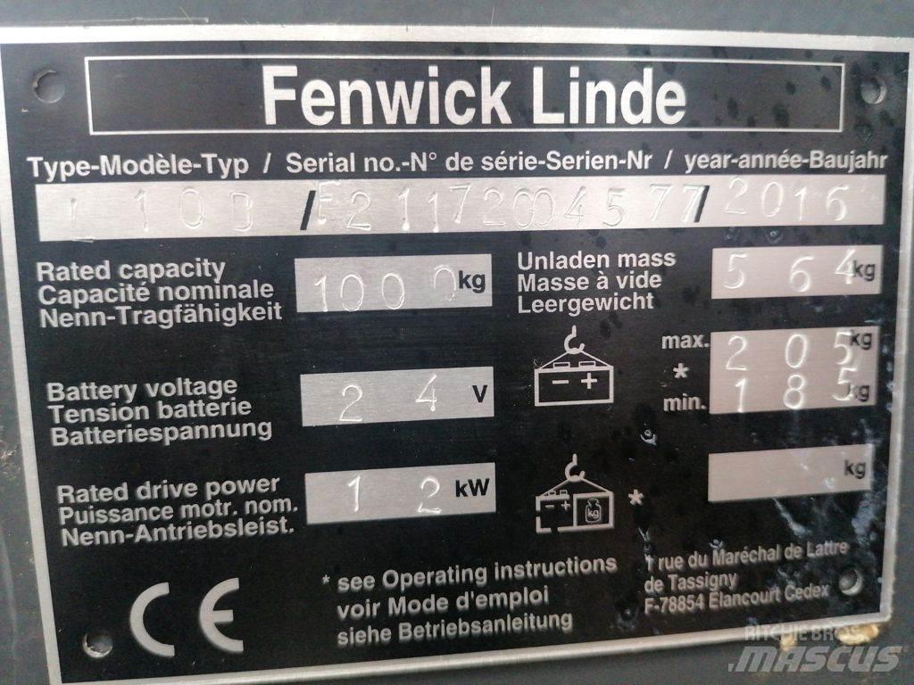 Linde L10B Ručně vedené vysokozdvižné vozíky