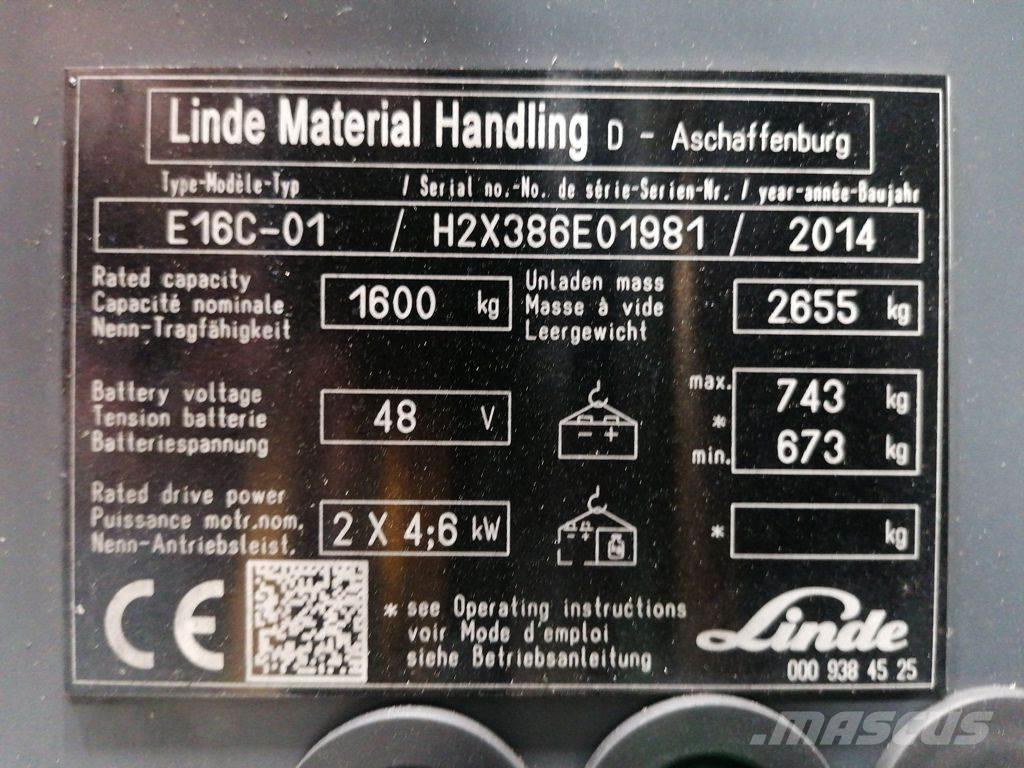 Linde E16C-01 Akumulátorové vozíky