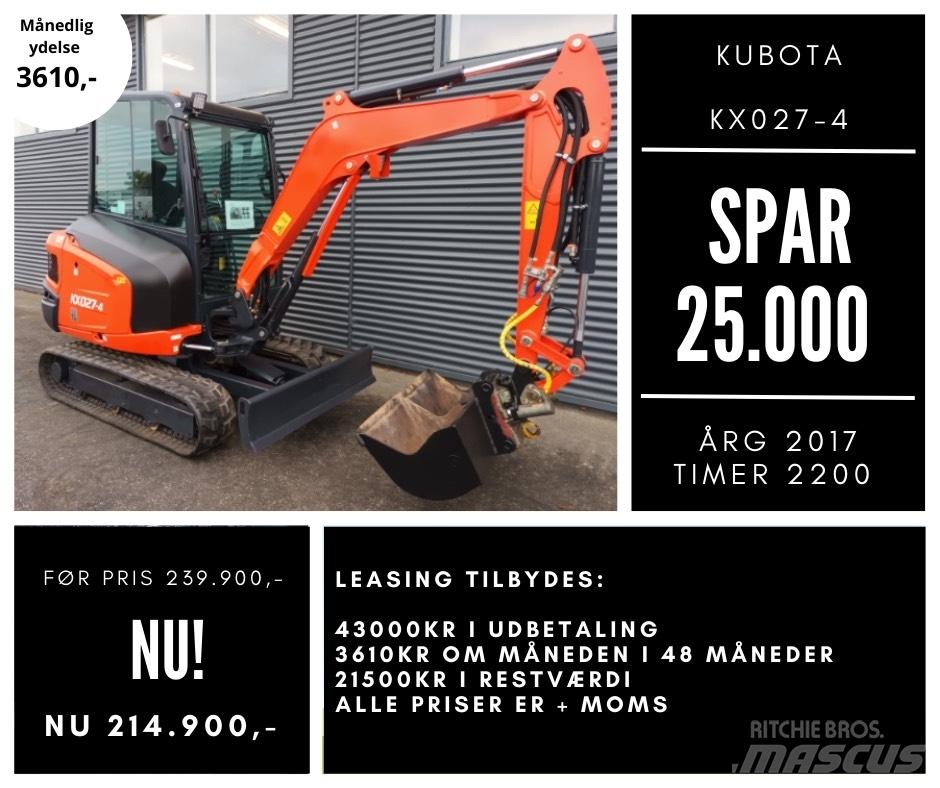 Kubota kx027-4 Mini rýpadla < 7t