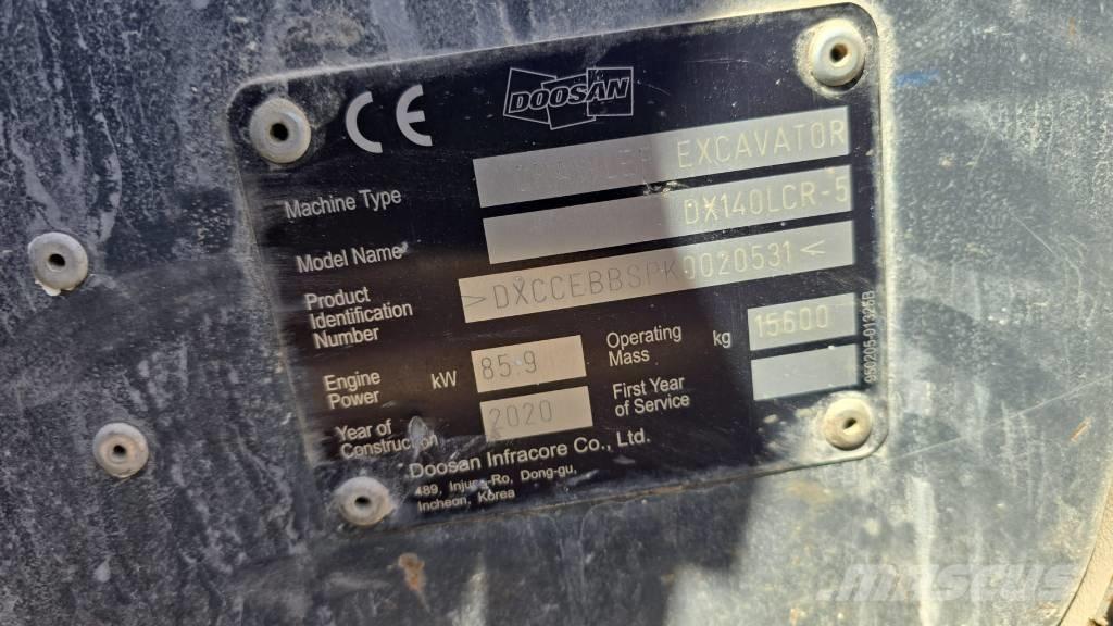 Doosan DX140LCR-5 Pásová rýpadla