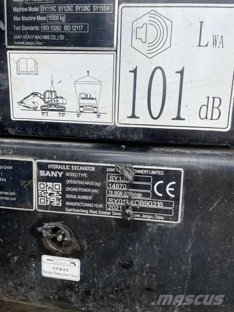 Sany SY 135 C Pásová rýpadla