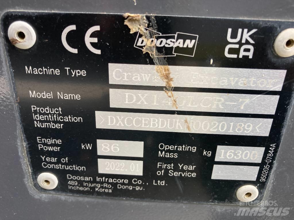 Doosan DX 140 LCR-7 Pásová rýpadla