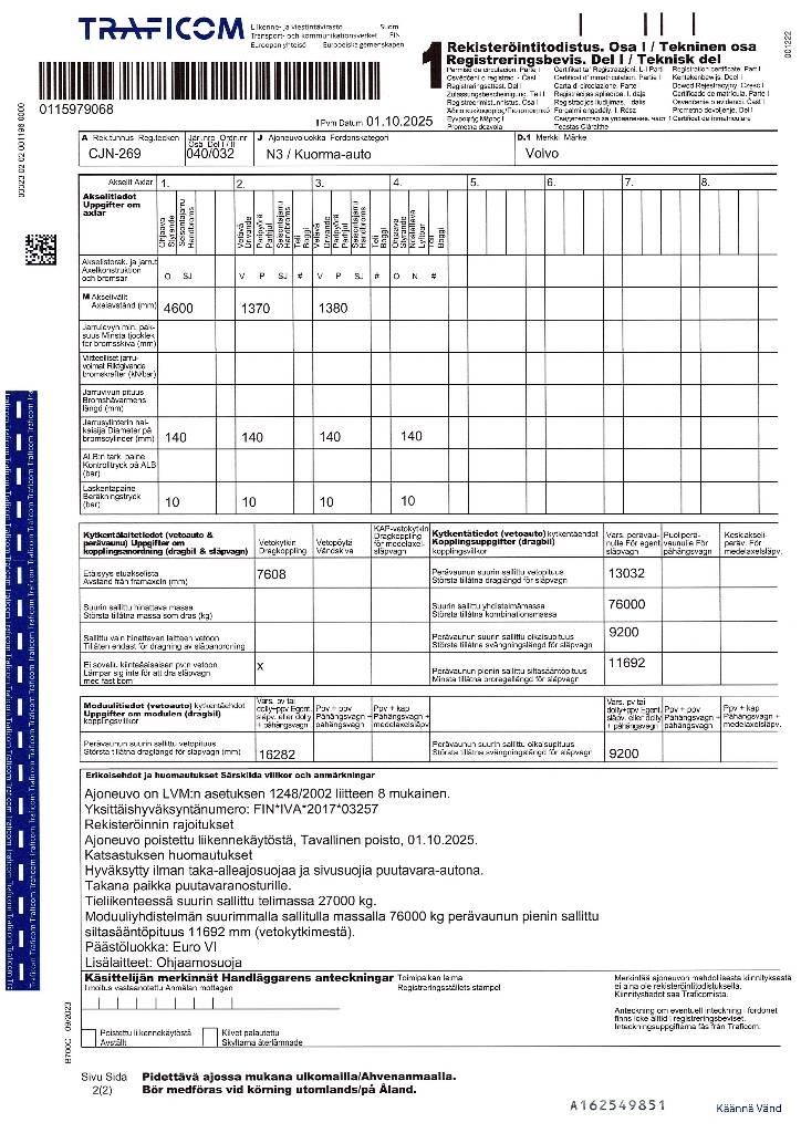 Volvo FH 16 750 Vozy na přepravu kmenů