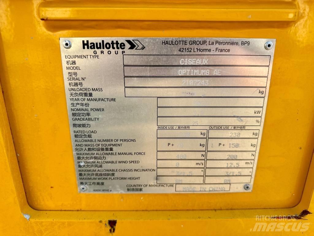 Haulotte OPTIMUM 8 Nůžková zvedací plošina