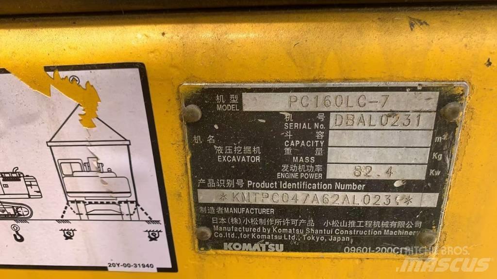 Komatsu PC 160 LC-7 Pásová rýpadla