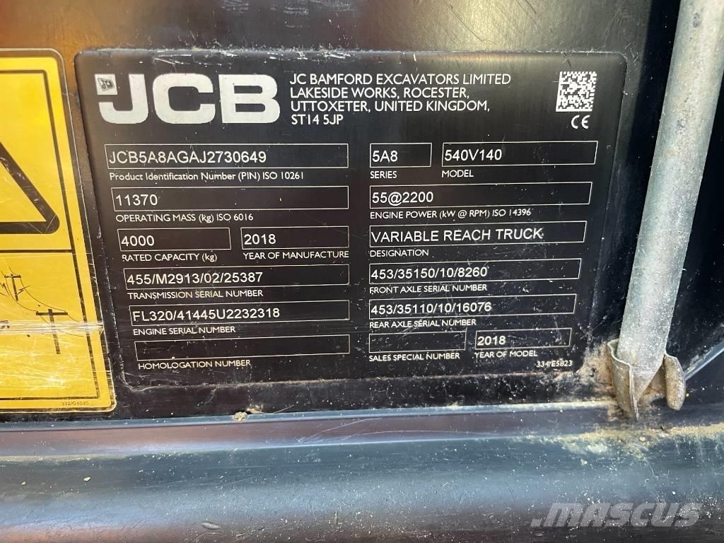 JCB 540-140 Teleskopické manipulátory