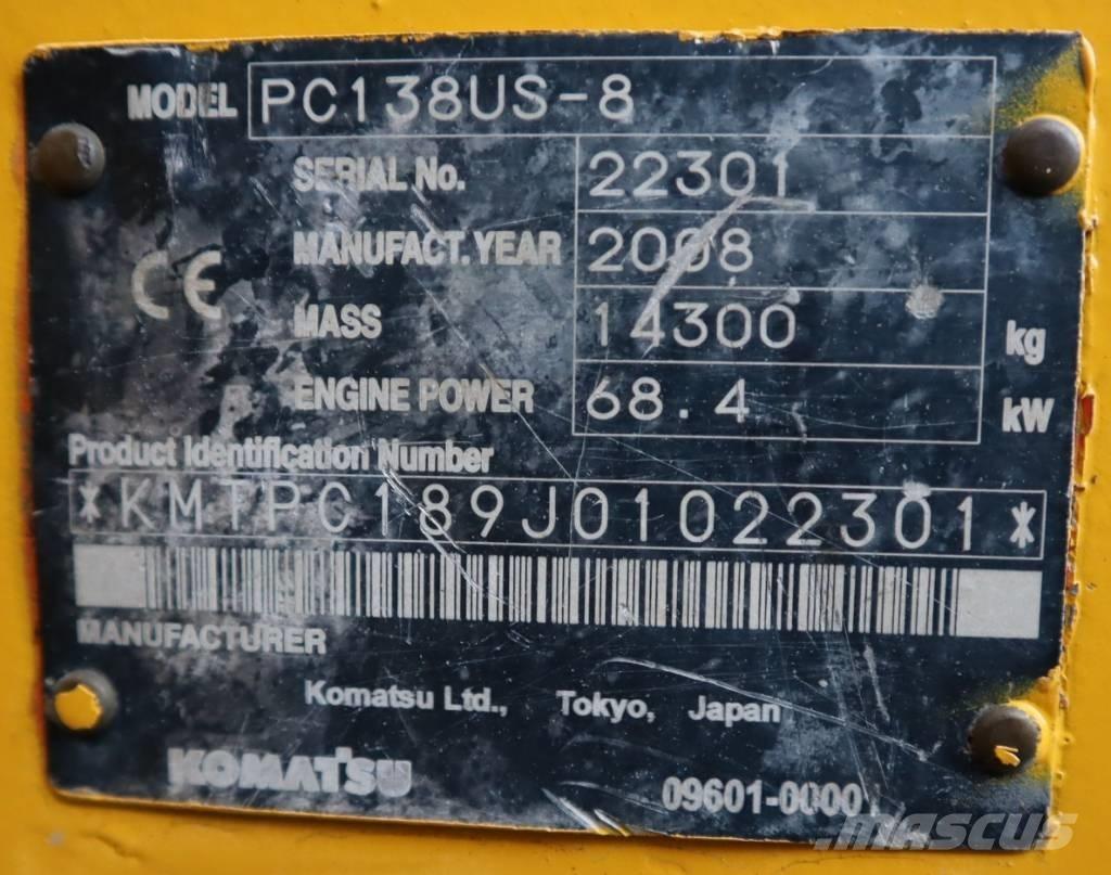 Komatsu PC138US-8 Pásová rýpadla