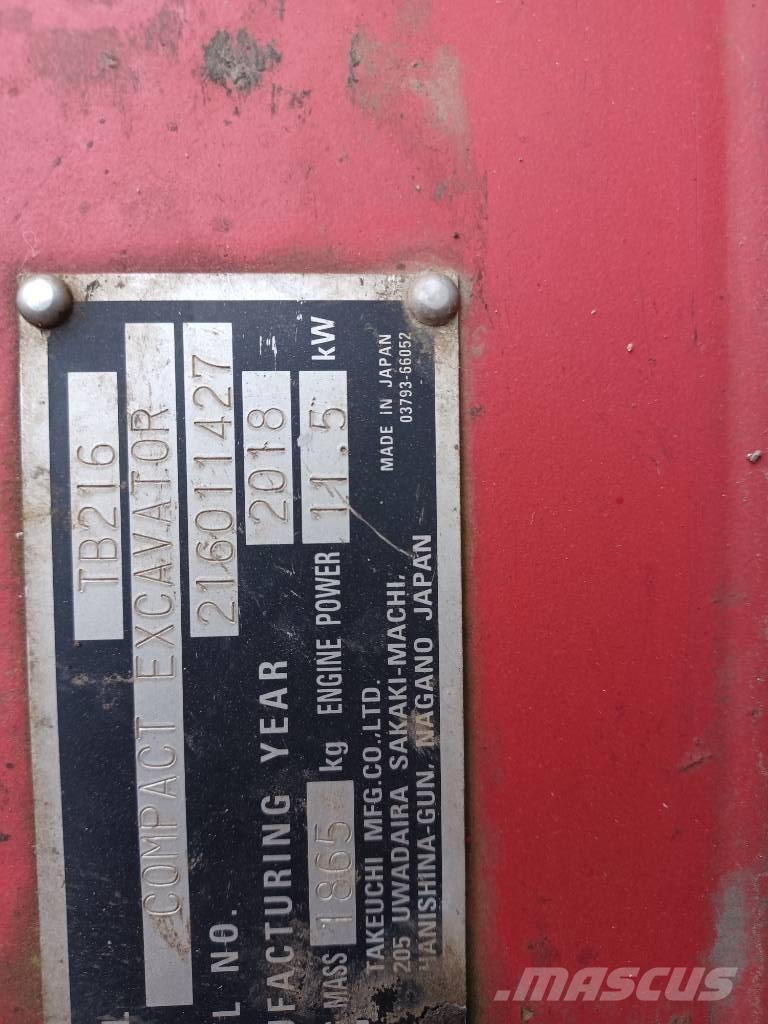 Takeuchi TB 216 Mini rýpadla < 7t