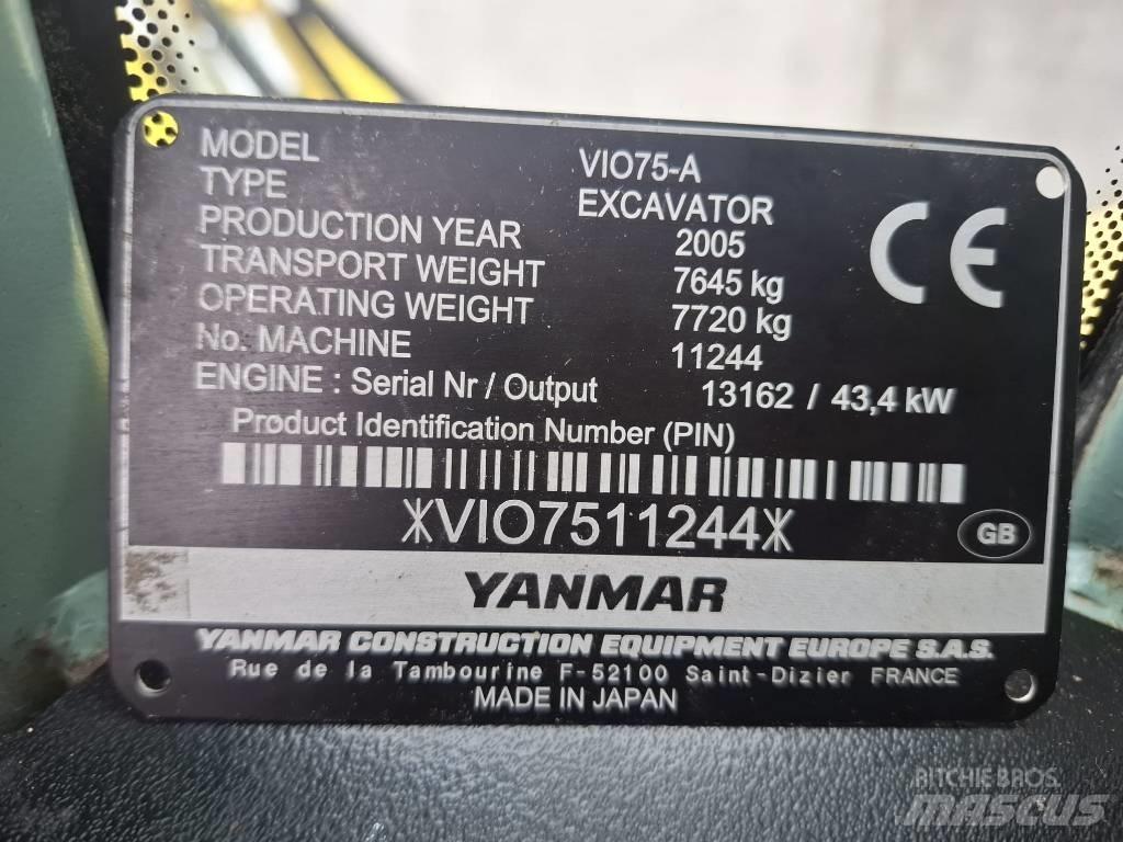 Yanmar Vio 75 A Midi rýpadla 7t - 12t