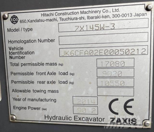 Hitachi ZX 145W-3 Kolová rýpadla
