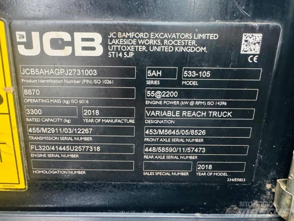 JCB 533-105 Teleskopické manipulátory