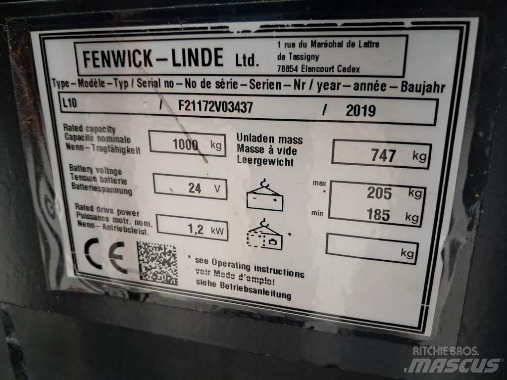 Linde L10 Ručně vedené vysokozdvižné vozíky