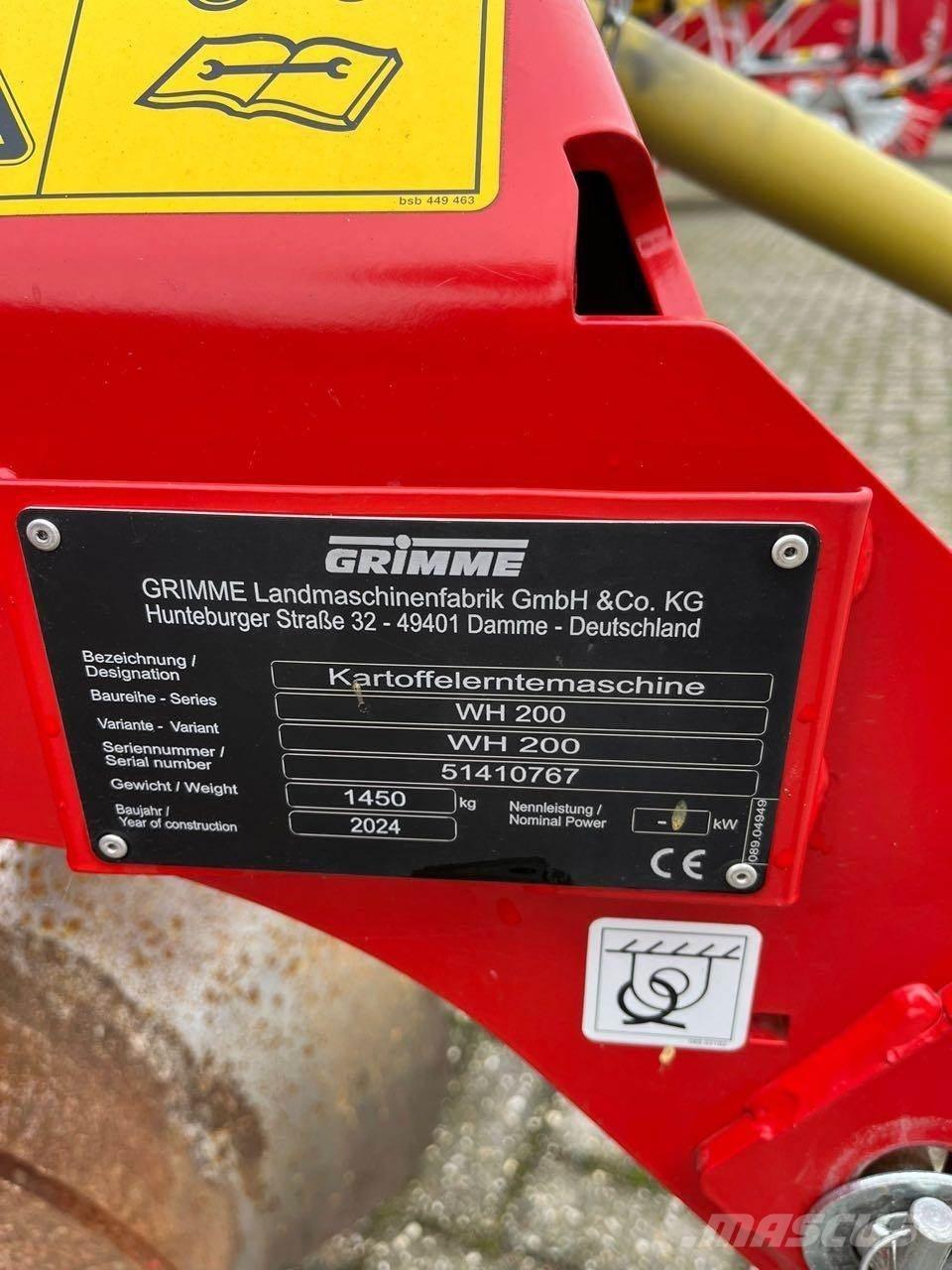 Grimme WH 200 Bramborové kombajny / sklízeče